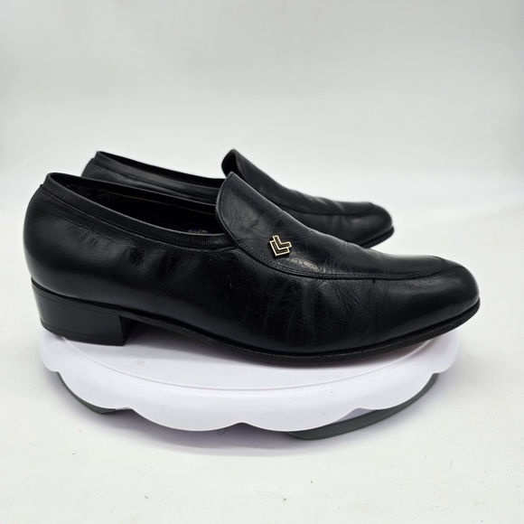 The Florsheim Shoe Men's 7.5 D Black Leather Loafers Slip-On Designer Collection - Picture 8 of 10